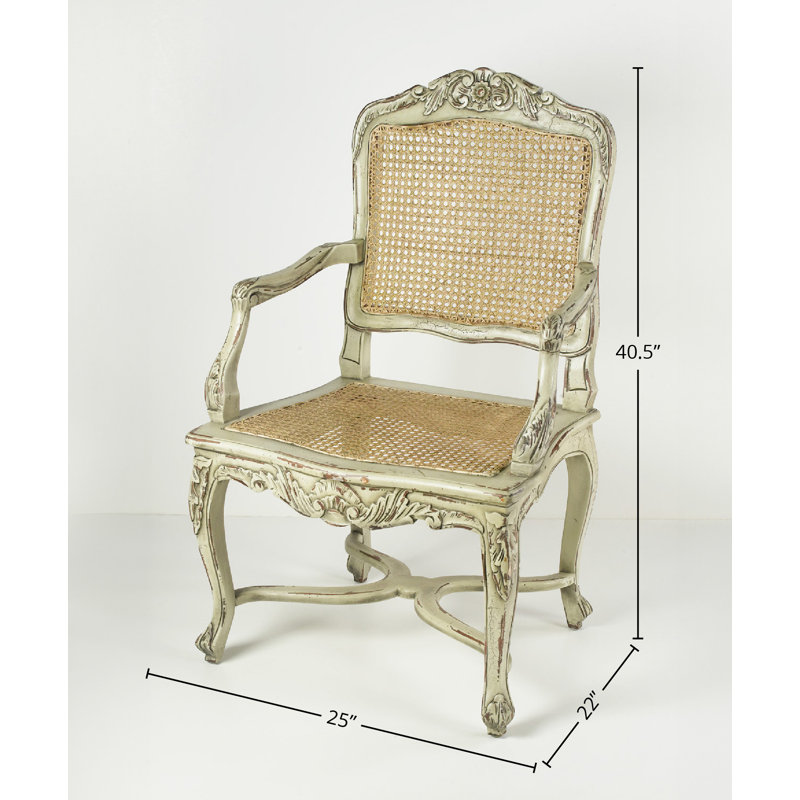Armchair Accent Chair, Distressed Parchment