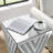 Borowski Silver mirror table, gorgeous side table with crystal inlay, small mirror coffee table
