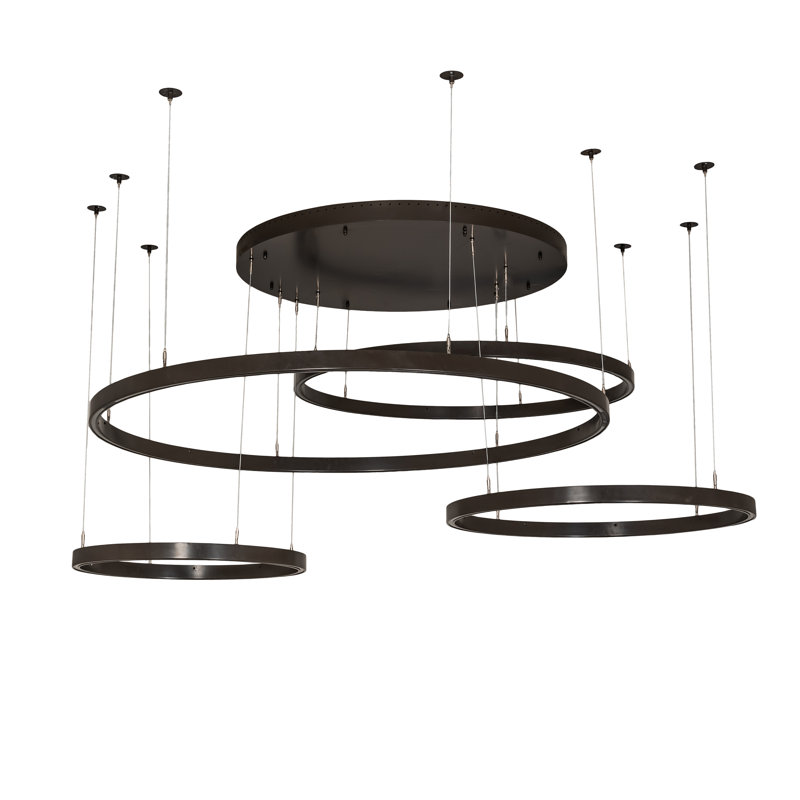 Luminaire suspendu 4 anneaux 87 po Anillo