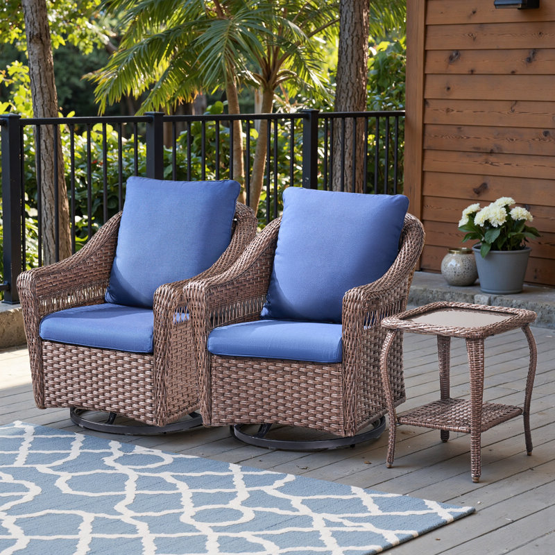 Ensemble de 2 chaises pivotantes Quirama, Bleu