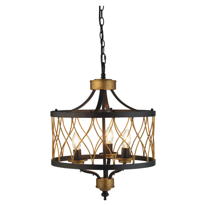 Nottingham 3 - Light Black/Copper Drum Pendant