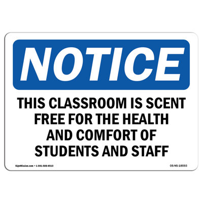 Notice - This Classroom Is Scent Free Sign