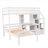 Platform Loft Bed Multi-Sleeper Storage Solid Pine Construction Twin Size Crisp White With Separate Bed Desk and Drawers