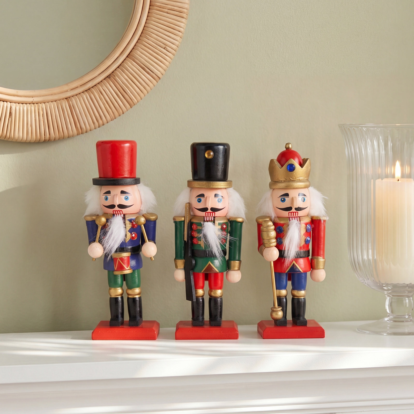 6" Traditional Nutcrackers, Set of 3