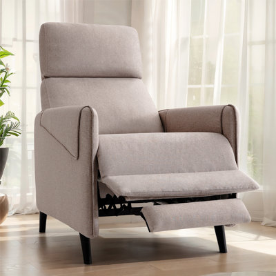 Fauteuil inclinable rembourré de 26 po de largeur avec siège inclinable rembourré en tissu doux au toucher doux et dossier épais, fauteuil à pression manuelle pour tous les âges