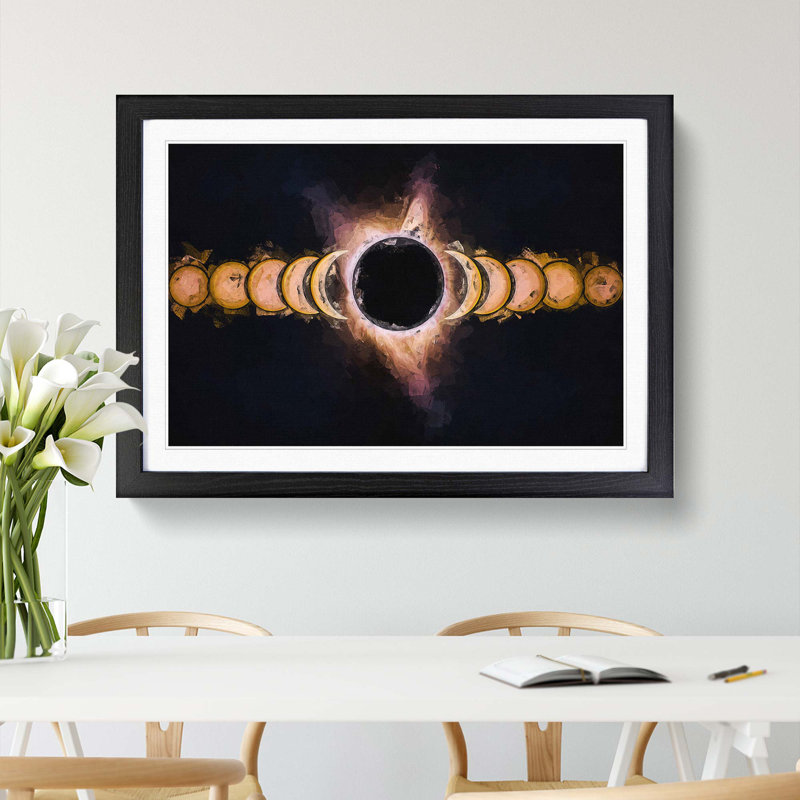 The Eclipse in Abstract - Picture Frame Graphic Art Print, Black Framed, 36cm H x 48cm W x 2cm D