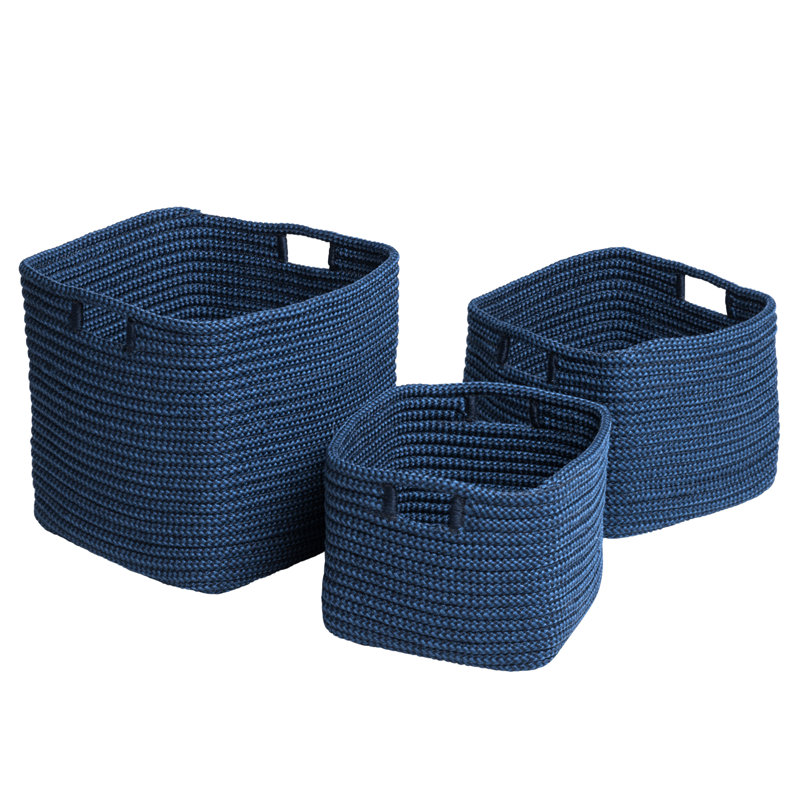 Panier en plastique Carter, Bleu, H 10 po x l 12 po x P 12 po