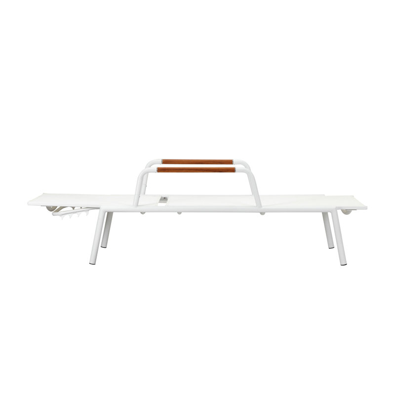 Stokes 25'' Outdoor Powder Coated Aluminum Chaise Lounge