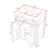 Meuble-lavabo autoportant avec lavabo en céramique, tiroir basculant et tablette réglable-1738892962