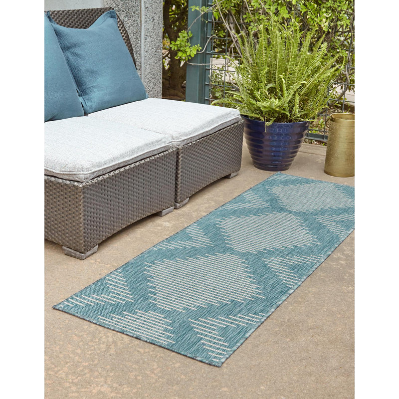 Striped Indoor / Outdoor Rug, Runner 2' x 4'1"