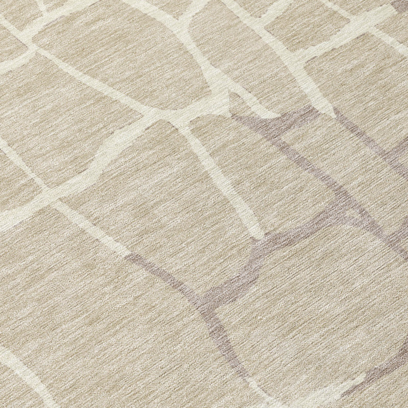 Nazira Beige Washable Indoor-Outdoor Rug - , 2'6" x 3'10"