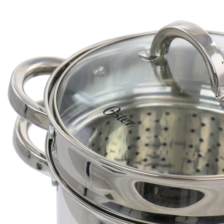 Oster Sangerfield 5Qt Pasta Pot with Strainer Lid and Steamer - On