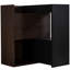 Armoire à chaussures réglable 32,5 po - 58,8 po avec 1 tiroir, coin 90 degrés pour le salon, couloir, point de sortie, vestibule extensible noir et noyer, vestibule