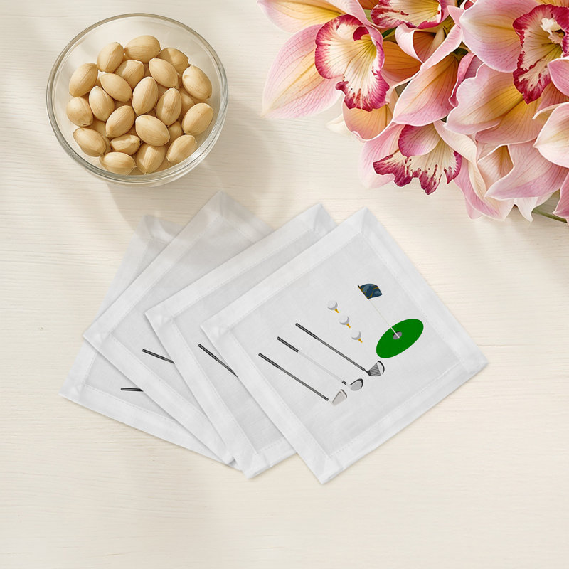 Golf Cotton Sateen Cocktail Napkins