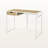 Pierce 1-Drawer Natural Finish Computer Desk with White Metal Legs, 29.81" H X 42.12" W X 19.81" D