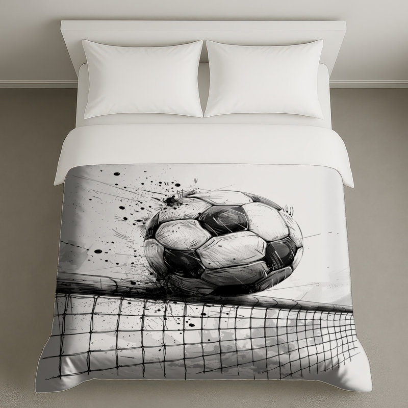 Soccer Bedding Sports Duvet Cover Industrial, Twin