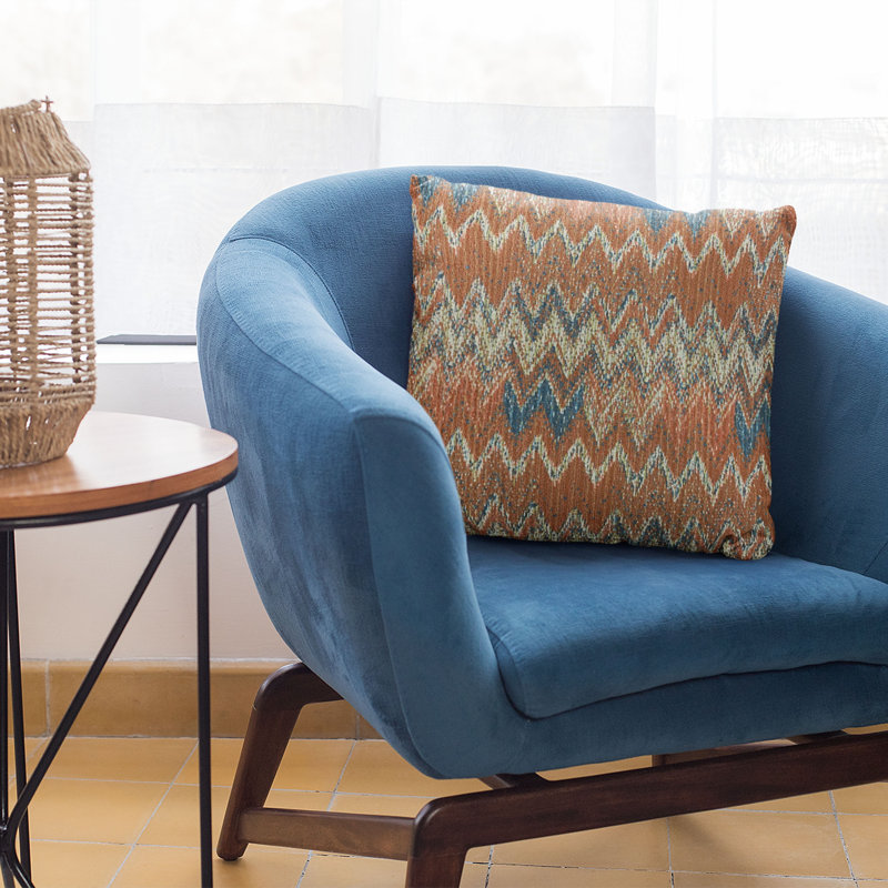 Wave Chevron Outdoor Reversible Throw Pillow, 18" x 18"