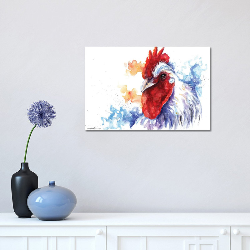 Cock-a-Doodle-Doo 1 Piece Wrapped Canvas Wall Art, 30.48 cm H x 45.72 cm W