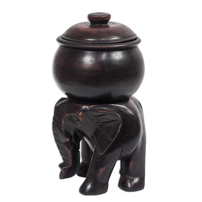 Bol décoratif en bois de fret éléphants Debbie