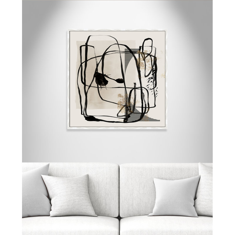 «Blot I» par Isabelle Z, L 32 po x H 32 po, Impression encadrée, Grain de bois blanc