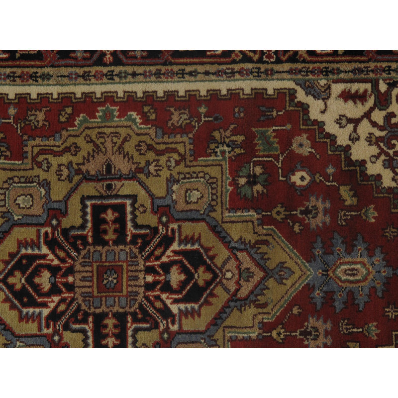 Tapis de zone en laine 5 pi 1 po x 8 pi 3 po one-of-kind-noué la serapi brown Debose