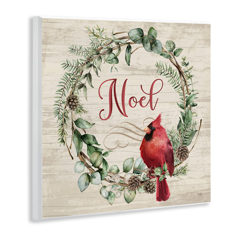 Couronne de Noël avec plaque murale cardinal, design par Mollie B.