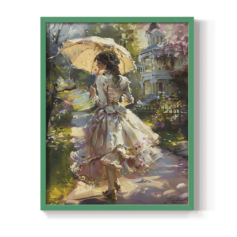 «WOMEN Series DCCLXIV», reproduction encadrée - bois massif, Vert, 15" H x 12" W