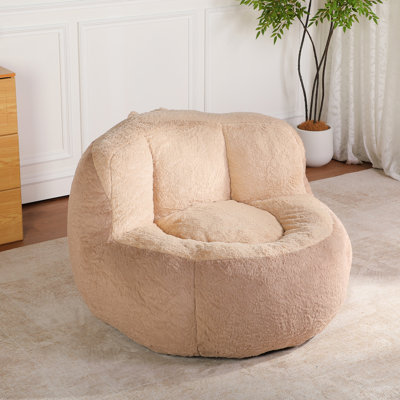 Fauteuil à billes multicolore en fausse fourrure avec support ergonomique, rembourrage à haute résilience, tissu antidérapant, idéal pour la chambre