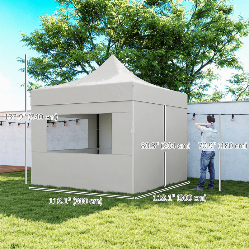 Auvent escamotable 10 'x 10' avec parois latérales et sac à roulettes, UPF50 +