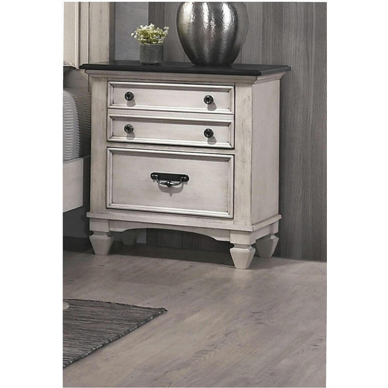 Magnifique table de bout à deux tons avec table de bout et deux tiroirs de rangement