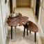 Ensemble de 2 tables gigognes en bois Monstera