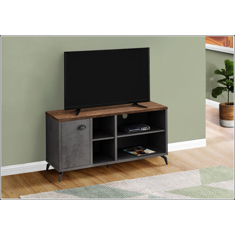 Meuble télé, console de 48 po, meuble multimédia, meuble de rangement, salon, chambre à coucher et stratifié, métal, contemporain, moderne