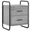 40 cm W Galvanised Steel Bedside Table-2101573090