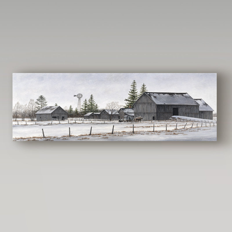 «Ezichi Amish Winter» par John Morrow, reproduction sur toile, H 16 po x l 47 po x P 2 po