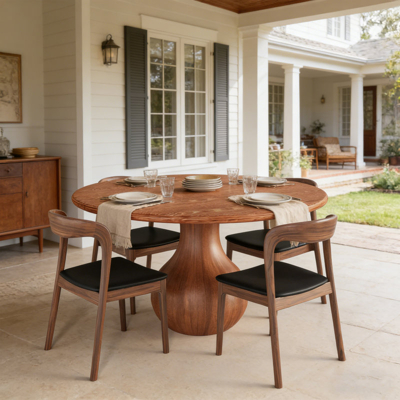 Ensemble de 4 chaises de table de salle à manger Otelia, 5 pièces: table, 4 chaises, H 29,52 po x L 47,24 po x l 47,24 po