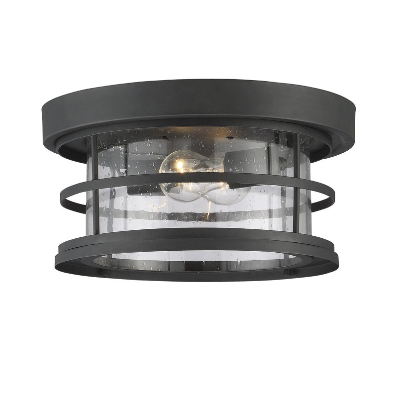 Plafonnier encastré d'extérieur à 1 ampoule Abbotsford, H 6 po x l 10 po x P 10 po, Noir