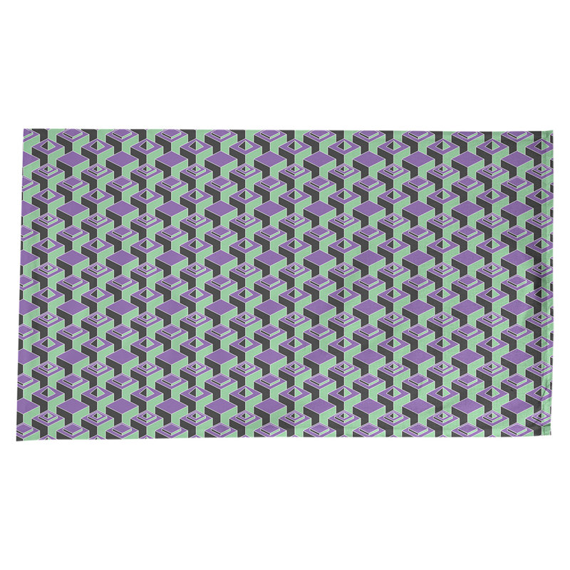 Nappe de gratte-ciels classiques, Mauve/vert