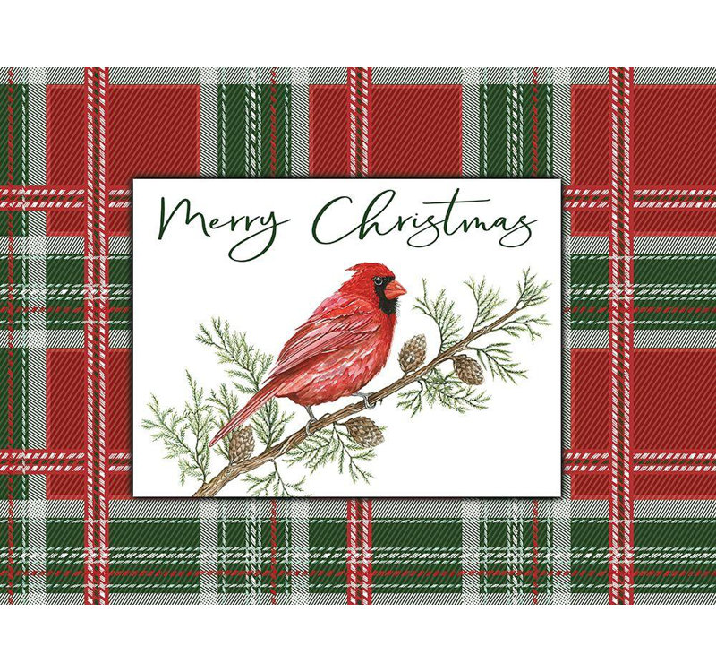 Ophelia & Co. Jacobs, Cindy Gallery, art sur toile tendue: Merry Christmas Cardinal, H 19 po x l 24 po