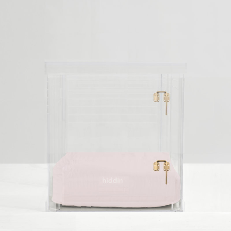 Caisse pour animaux de taille moyenne avec loquet doré, Rosé, Gold, 22"H x 20"W x 30"D