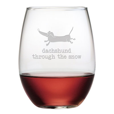 Dachshund Through 21 oz. Wine Glass Set