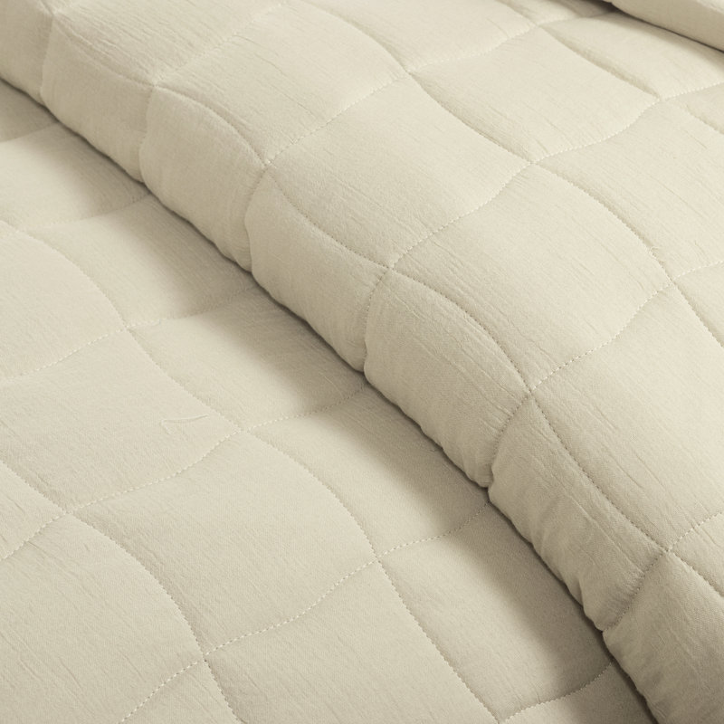 Cloud Gauze Quilt 3Pc Set, King Quilt + 2 King Shams, Beige