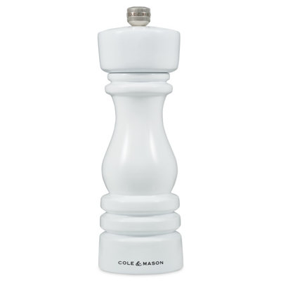 Cole & Mason London White Gloss Wood Salt Mill 7"