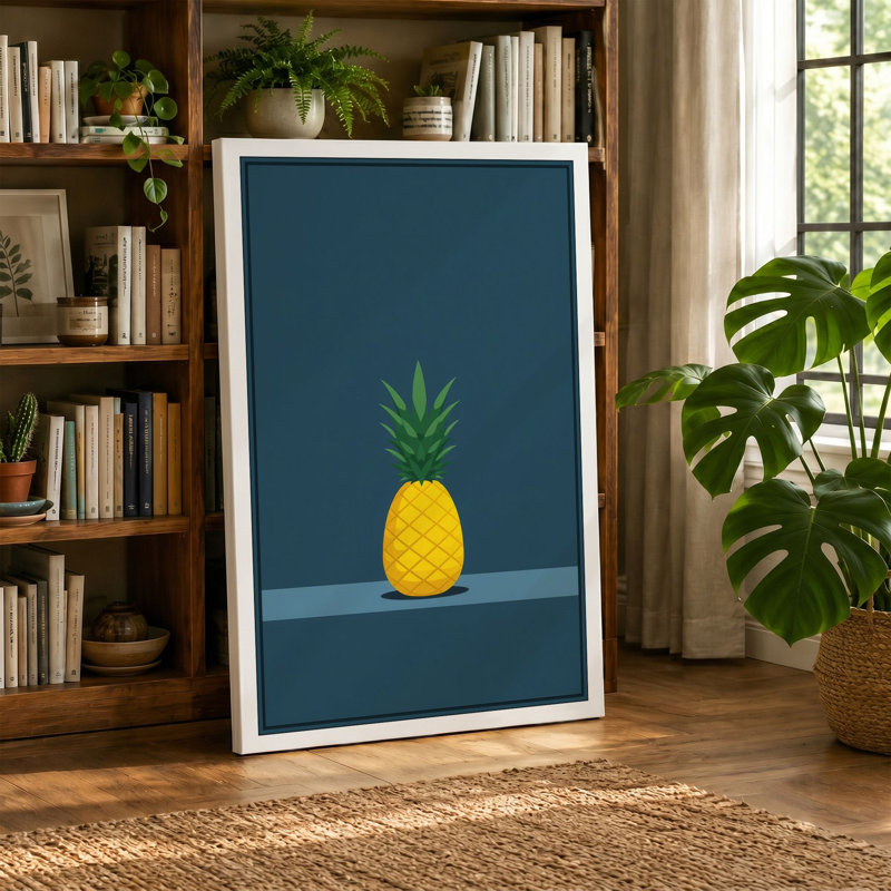 Geometric Pineapple Minimalist 1 Piece Wrapped Canvas Wall Art, 36x24 - 91.4 x 61.0 cm, Sage Border