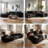 Comfortable Spacious Corduroy Sofas, Modern Black Lounge For Home Use