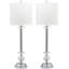 Ensemble de lampes de table chromées / transparentes 31 "Grandin