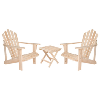 Ensemble de chaise Adirondack et table d'appoint d'extérieur Bremment