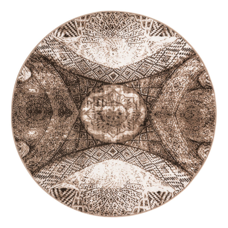 Affleck Geometric Indoor Rug, Round 5'1"