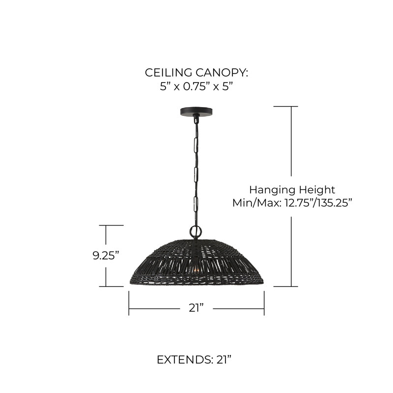 Elfie 1 - Light Dome Pendant, Black