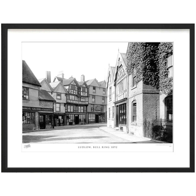 Ludlow, Bull Ring 1892 - Single Picture Frame Print, 28cm H x 36cm W x 2.3cm D