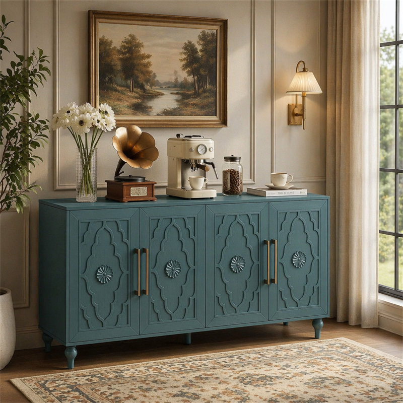 Grande armoire de rangement 63 po avec poignée en métal 63 po